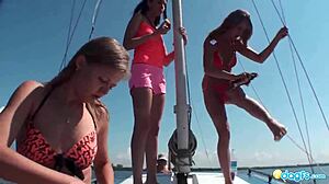 Anastasiya controls a yacht in which Russian lesbians are on board