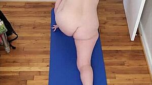 Vee in her latest naked yoga session with huge natural tits and perfect round bubble ass