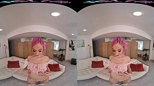 Jazmin's POV masturbation with shaved pussy and tits