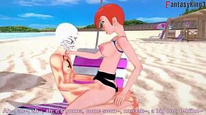 The scene of Gwen Tennyson meeting Ben10 at the beach clad in bikini