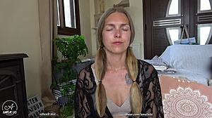 Semen retention and self-bondage meditation for multiple orgasms