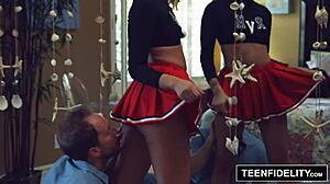 Liza Rowe, the action’s stunning and sweet high-school cheerleader aired out her pom poms in the sexiest manner