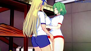 3D animated lesbian sex with Hikage and Katsuragi from Senran Kagura hentai