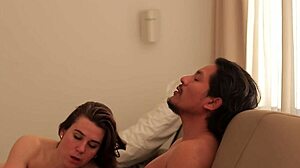 Beautiful wife in steamy interracial scene in a parody video