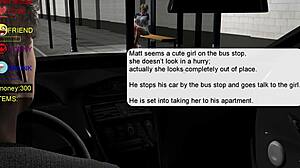 Femdom and sadomasochistic relationship between Matt and the bus stop girl